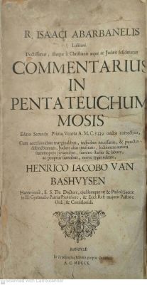 פירוש התורה מהחכם השלם דון יצחק אברבנל הענוויא ת"ע . מהדורה שניה עם תוספות של אחד החיבורים 