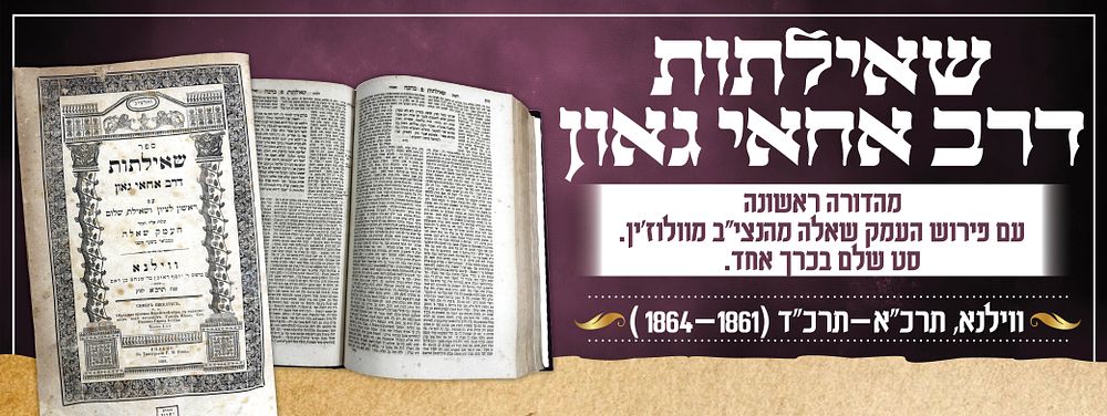 שאילתות דרב אחאי גאון – מהדורה ראשונה עם פירוש "העמק שאלה" מהנצי"ב מוולוז’ין | סט שלם, ווילנא 