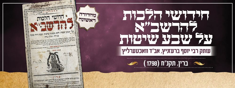 חידושי הלכות להרשב"א על שבע שיטות - ברין, תקנ"ח [1798] | מהדורה ראשונה | עותק רבי יוסף ברעזניץ 