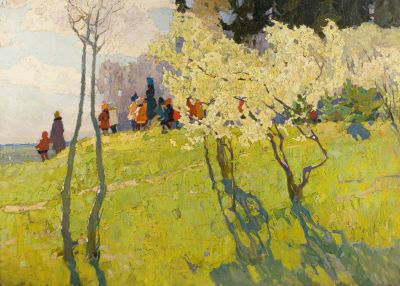 Клементьева Светлана Арсеньевна (1929-1972). Картина "Апрель". Нач. 1960-х гг. Холст, масло. 85 