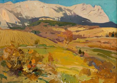 Подобедов Роман Леонидович (1920‑1991). Картина "Ай-Петри. Осень". 1960 г. Холст на картоне 