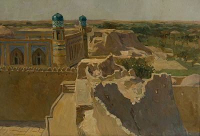 Кудрин Юрий Викторович (род. 1962). Картина &laquo;Старая крепость&raquo;. 1984 год. Картон, масло. 