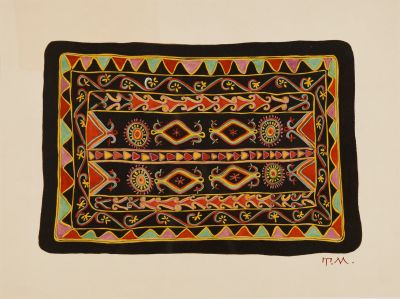 Маврина Татьяна Алексеевна (1902–1996). Триптих "Эскизы восточного ковра". 1970-е гг. Бумага 