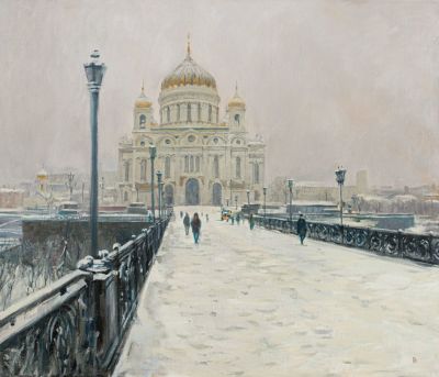 Прокофьев Николай (род 1993). Картина "Храм Христа Спасителя". 2021. Холст, акрил. Размеры: 70 