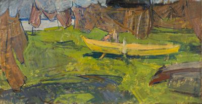 Кудрин Виктор Петрович (1925-1999). Картина &laquo;Рыбацкая слобода. Переславль-Залесский&raquo;. 1970-е 