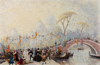 Andr&eacute; Guerin Le Guay (1872 - 1945 ) Картина &laquo;Венецианский карнавал&raquo;. Первая четверть XX в. 