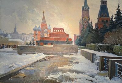 Сергеев Константин Фёдорович (1925 - 2005) Картина &laquo;На Красной площади&raquo;. 1969 год. Холст 