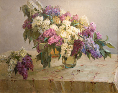 Сергеев Константин Фёдорович (1925 - 2005) Картина &laquo;Сирень&raquo;. 1971 г. Холст, масло. 70 х 90 см. 