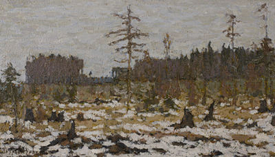 Петровичев Пётр Иванович (1874–1947) Картина &laquo;Лесной пейзаж&raquo;. 1915 год. Картон, холст, масло. 