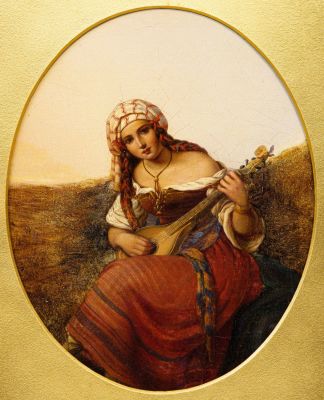 Нефф Тимофей Андреевич (1804-1876) - ?
Картина &laquo;Девушка, музицирующая на мандолине&raquo;. 1840-е – 