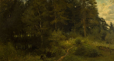 Hermann Baisch (1846—1894) Картина &laquo;Лесной пейзаж&raquo;. 1870-е – 1880-е гг. Холст, масло, 42 х 80 
