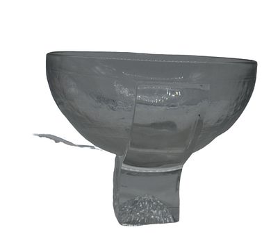 Crystal cup with wavy stem, 20 cm. Coppa in cristallo con gambo mosso, cm 20