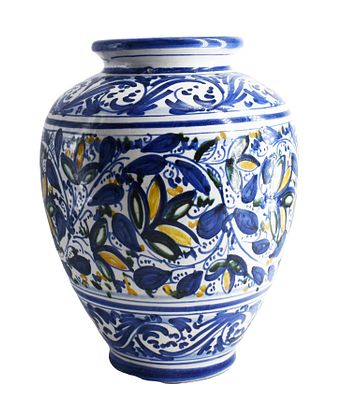 Ornamental vase in Caltagirone ceramic decorated by hand