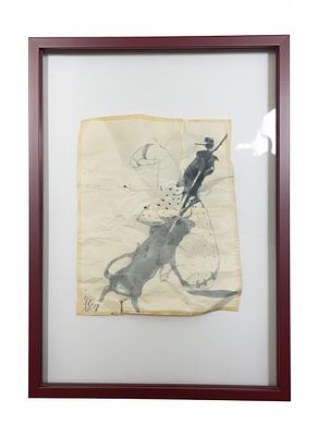 Disegno a Inchiostro del XX Secolo firmato e datato a sinistra in basso cm 28x22