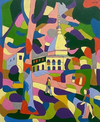 Dipinto tecnica mista acrilico su tela
Vibrazioni Urbane 
. Dipinto tecnica mista acrilico su 