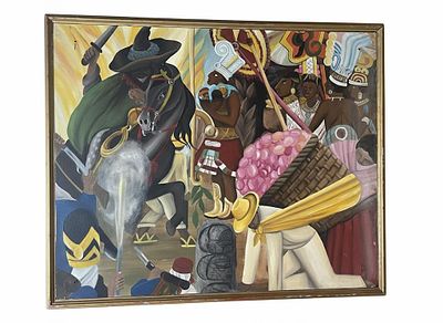 Vita Rurale: Lavoratrici e "Giganti" con Gigli
Tecnica e Misure: Tempera su tavola, opera di 