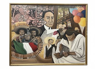 Dipinto di grandi dimensioni Memorie del Messico
Tempera su Pannello Rigido, 120 x 145 cm). Memor 