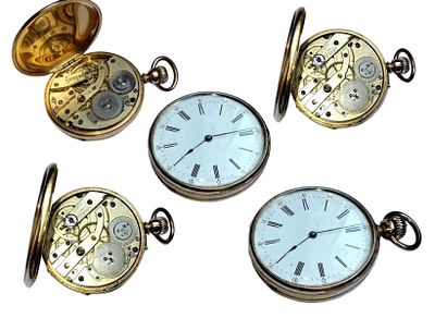 Orologio da tasca in oro Gesland Victor. 3 casse, diametro 4,5 mm spessore 11 mm. Scappamento a 