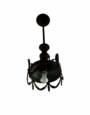 Lampadario a Sospensione "Montgolfi&egrave;re" in Bronzo – Stile Neoclassico diametro 30 circa. Raffinat 