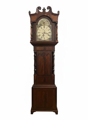 Orologio a Pendolo "Grandfather Clock" – Ebanisteria in Mogano – Firmato "T. Harscher 