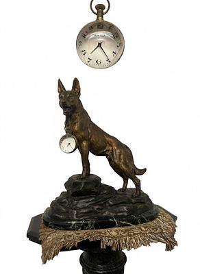 Louis-Albert Carvin - Louis-Albert Carvin – "Fedelt&agrave; nel Tempo" – Scultura in Bronzo Art D&eacute;co con 