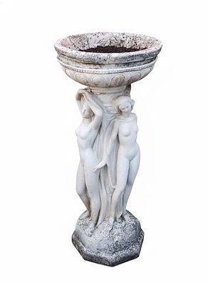 Vasca Ornamentale con Cariatidi: Design anni '50 cm 100 circa. Elegante fioriera da giardino 