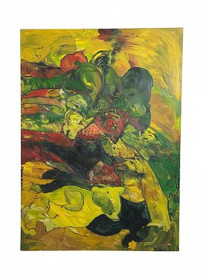 Imponente dipinto trionfo Floreale: Natura Morta del XX Secolo. Opera di grande formato 