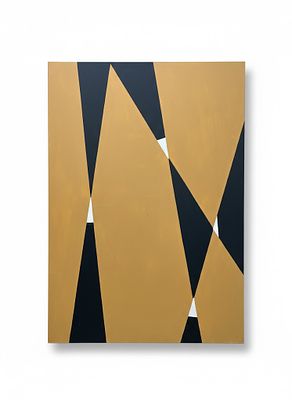 Dipinto su tela - Dinamismo Geometrico: Ocra e Cobalt cm 150x60. Materia: Acrilico su tela. 