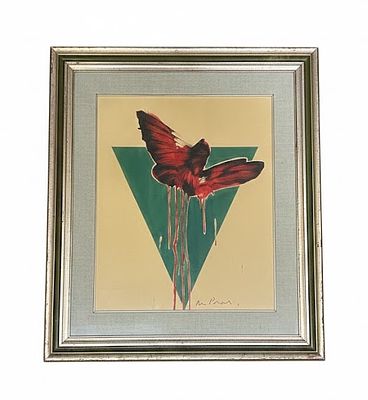 Dipinto - Astrazione Organica e Struttura Geometrica cm 60x50 cornice 86x77. Materia: Tecnica 