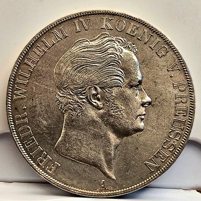 2 טאלר (Vereinsthaler) פרוסיה 1846 – פרידריך וילהלם הרביעי 
מטבע כסף מרשים מתקופת מלכותו של 