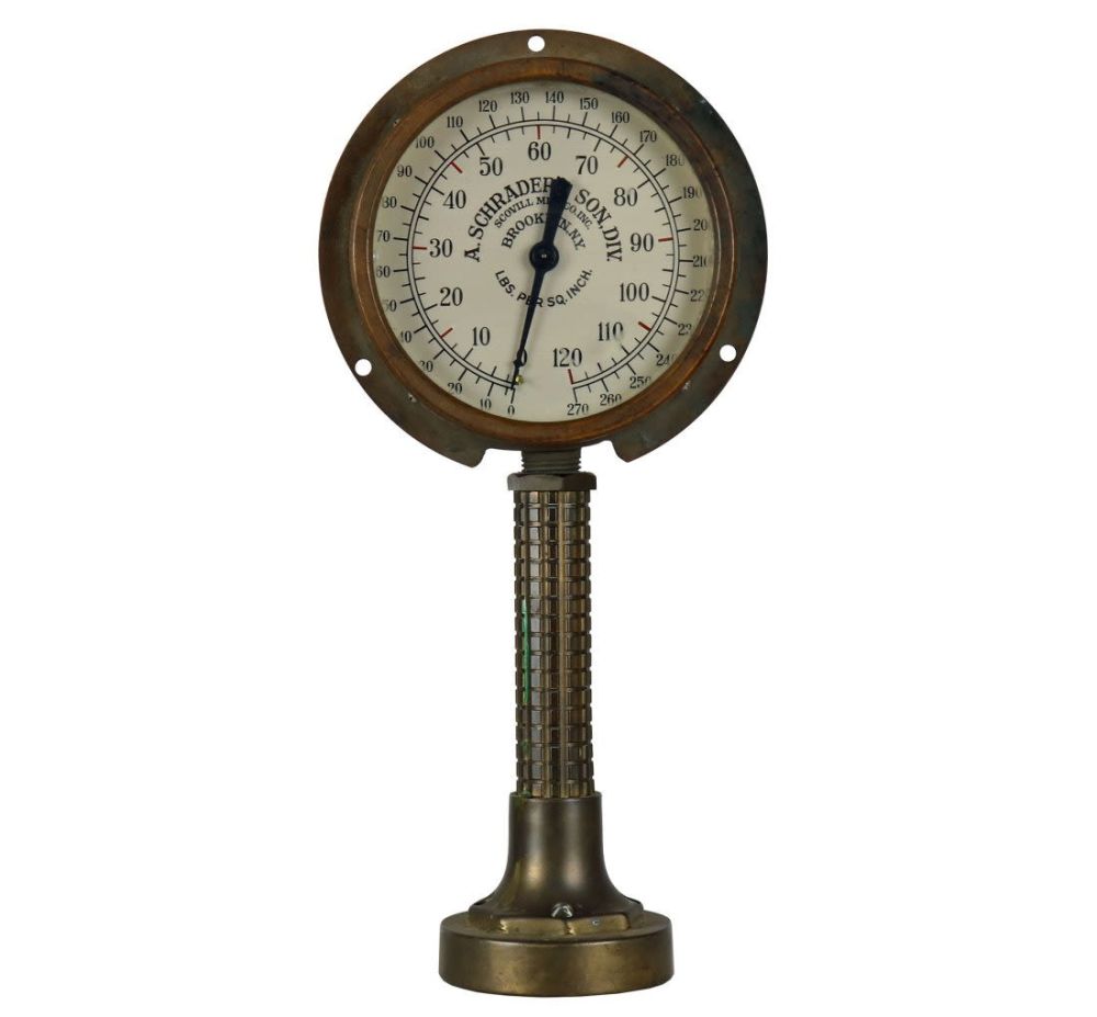 Lot 192: A Schraders Son Flashlight Air Pump Gauge Display