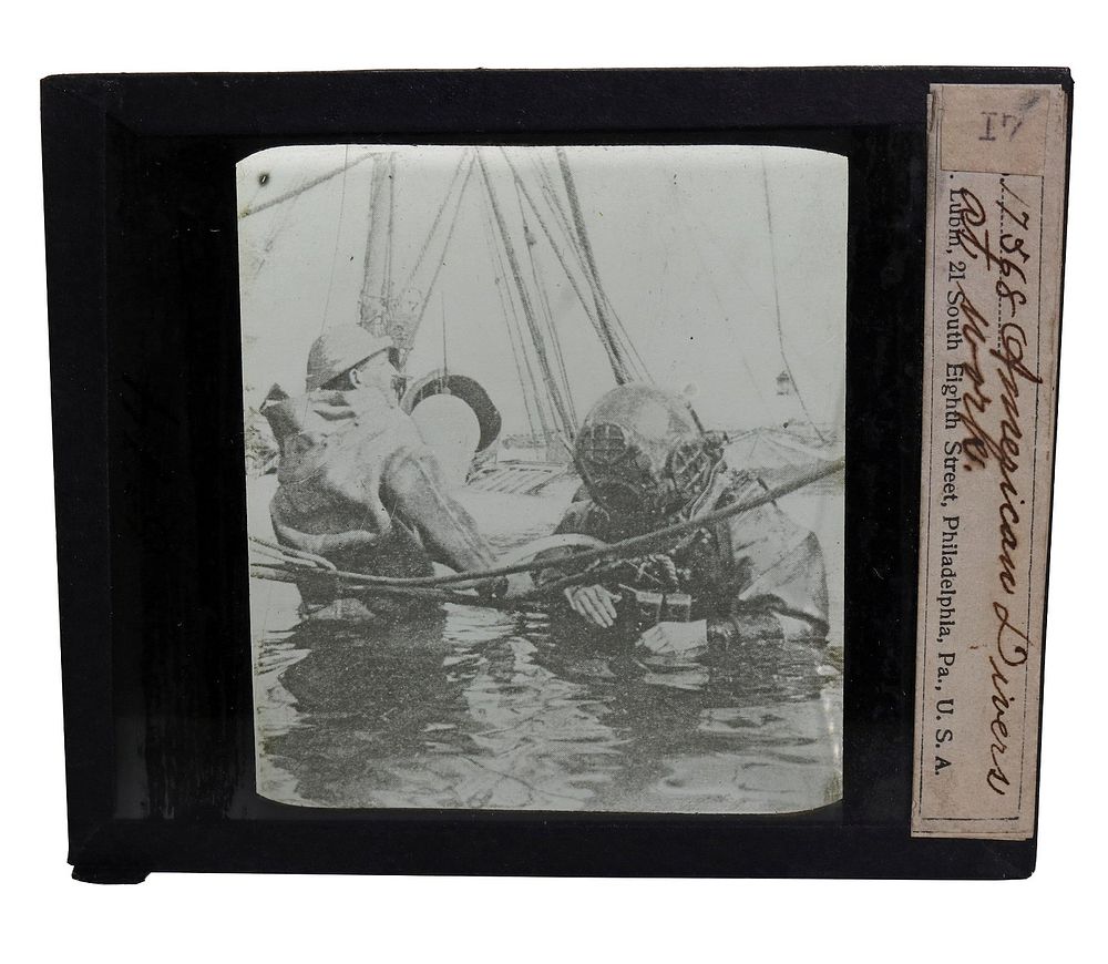 Lot 188: A.J. Morse & Son Five Bolt Diving Helmet Glass Negative Photo