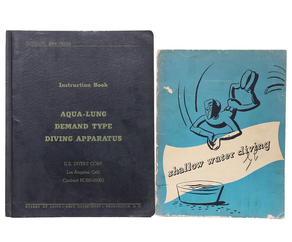 Lot 191: Two US Navy Training Manuals Shallow Water Diving & Aqua-Lung