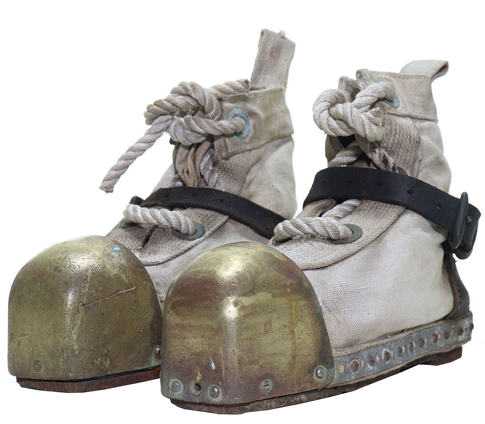 Lot 200: Vintage Canvas Dive Boots With US Navy Inspection Stamp