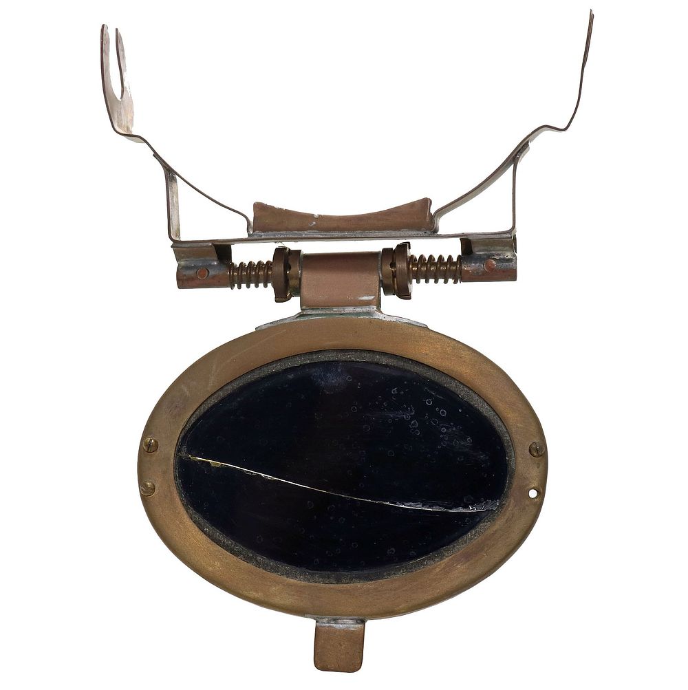 Lot 207: Antique Diving Helmet Oval Welding Lens & Frame
