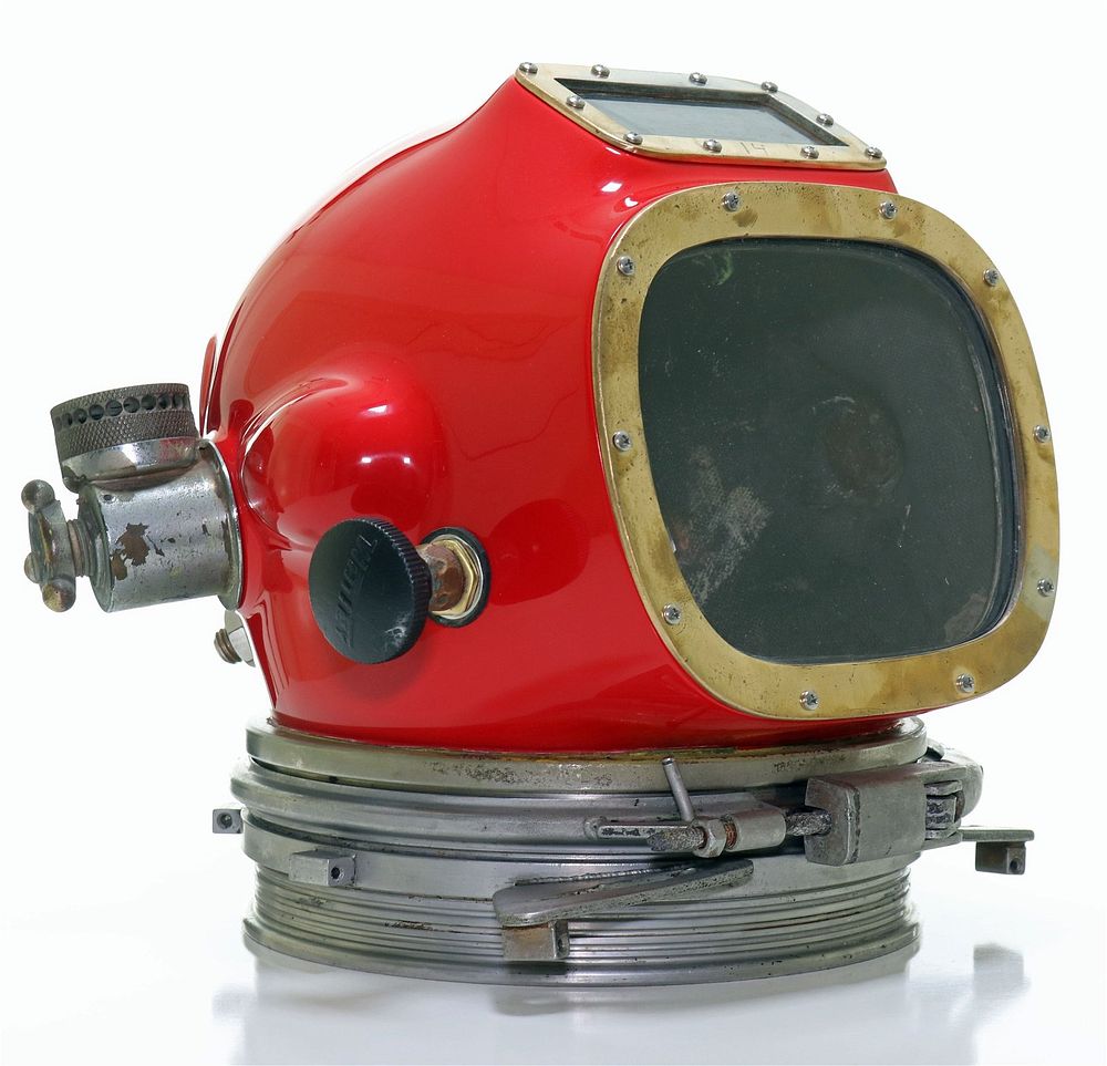 Lot 246: Red Aquadyne AH-2 Restored Diving Helmet