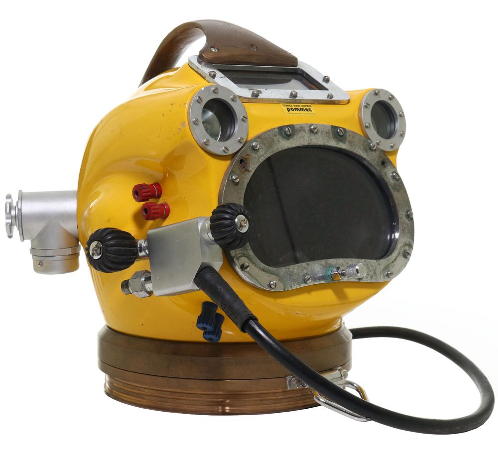 Vintage Pommec Dutch Fiberglass Diving Helmet - Unusual. This is a fascinating and visually 