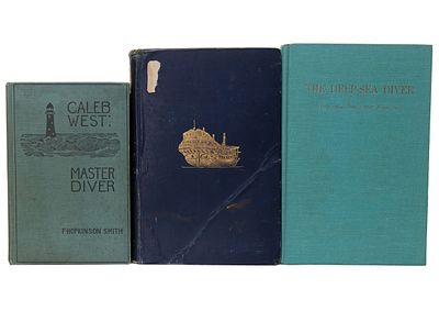 Deep Sea Diver – Caleb West Master Diver – 1890 Influence of Sea Power. Grouping of three books 