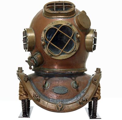 Vintage Morse Diving Equipment 4 Light Diving Helmet #6001. This helmet was made by the Morse 
