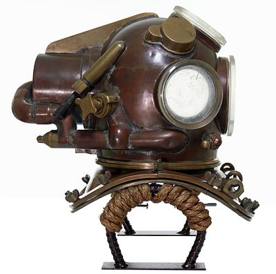 Rare Ocean Systems Mixed Gas Helium Diving Helmet. A rare OCEAN SYSTEMS INC. Helium Recirculator 