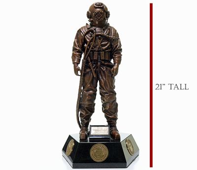 Bronze United States Navy Mark V Diver Monument Statuette. It is an honored to be able to 