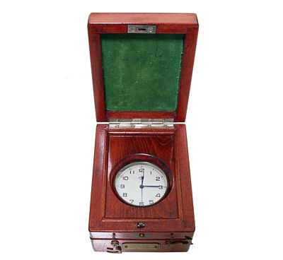 Soviet Navy Deck Watch A. Lange & Sohn Poljot In Case. This is an impressive Soviet Navy deck 