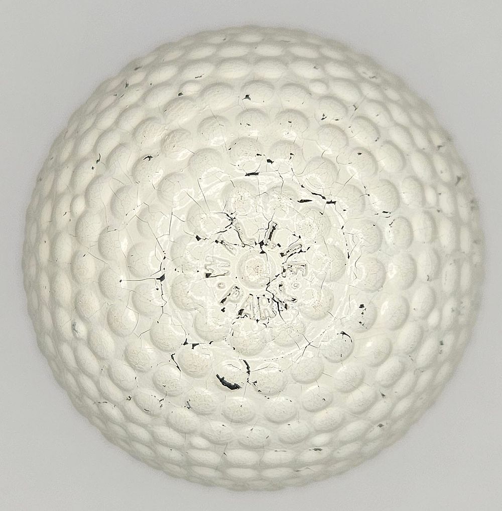 Lot 151: Willie Park Jr. Ideal 1890s Bramble Pattern Gutty Golf Ball