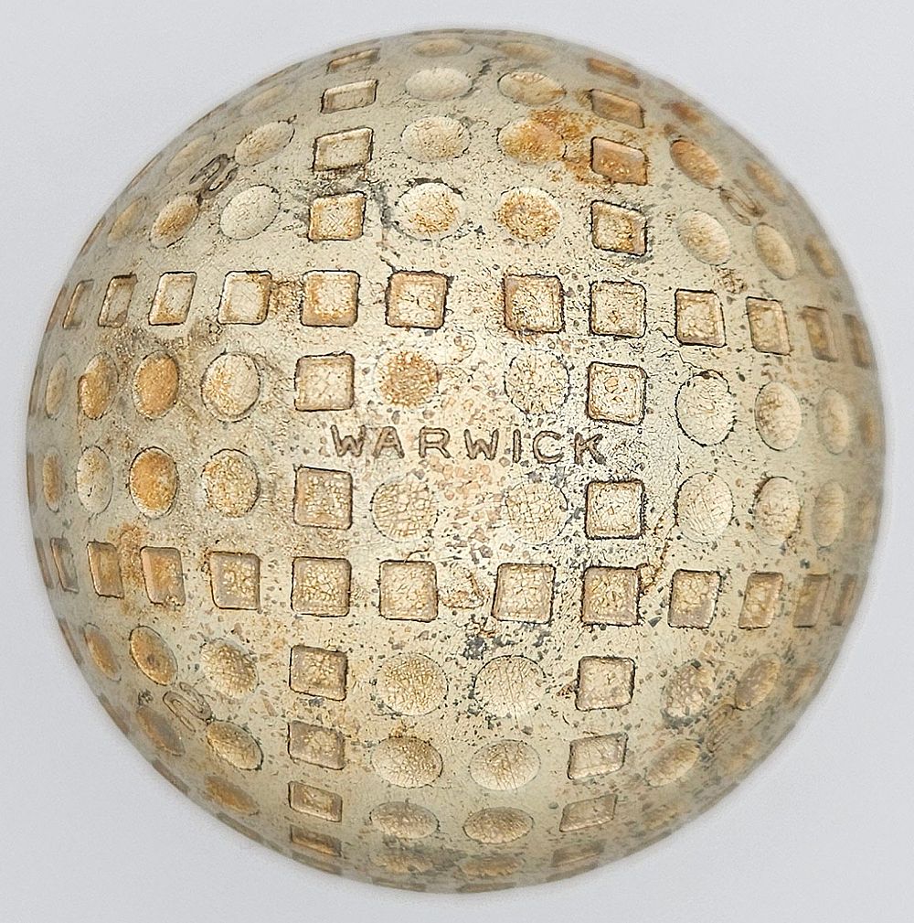 Lot 160: Dunlop Warwick Mesh & Round Dimple 50/50 Antique Golf Ball 1920s