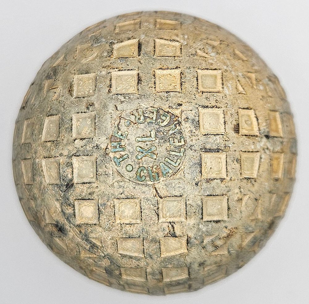 Lot 162: The Challenger XL Mesh Pattern Cochrane & Co Antique Golf Ball