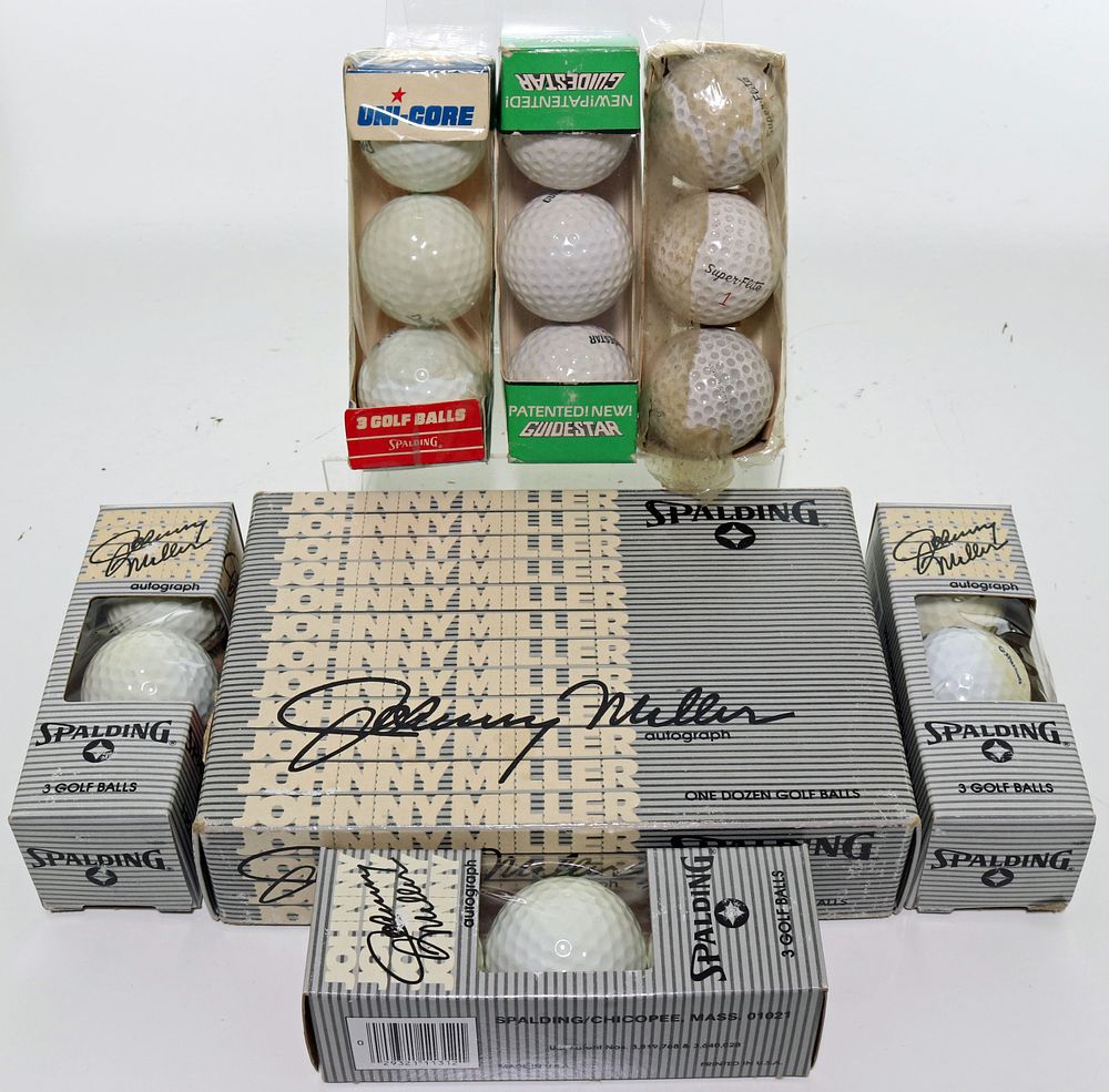 Lot 199: 18 Goll Balls Lot In Original Boxes Spalding Uni-Core Guidestar