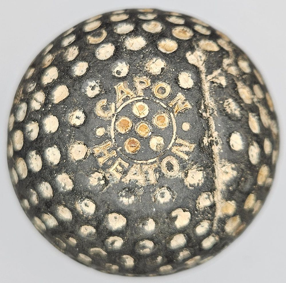 Lot 211: Capon Heaton Round Dimple Pattern 1910’s Antique Golf Ball