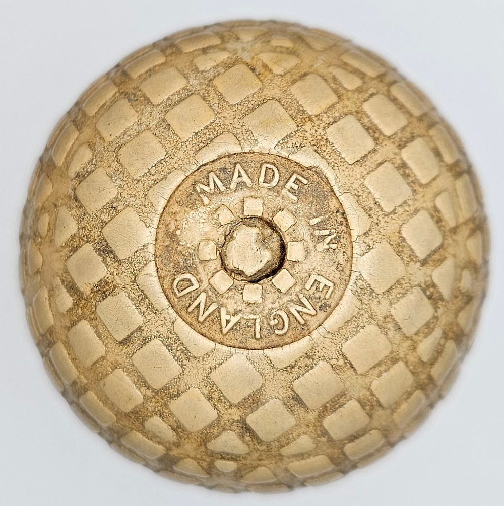Lot 212: Half Raised Half Recessed Mesh Made In England Antique Golf Ball