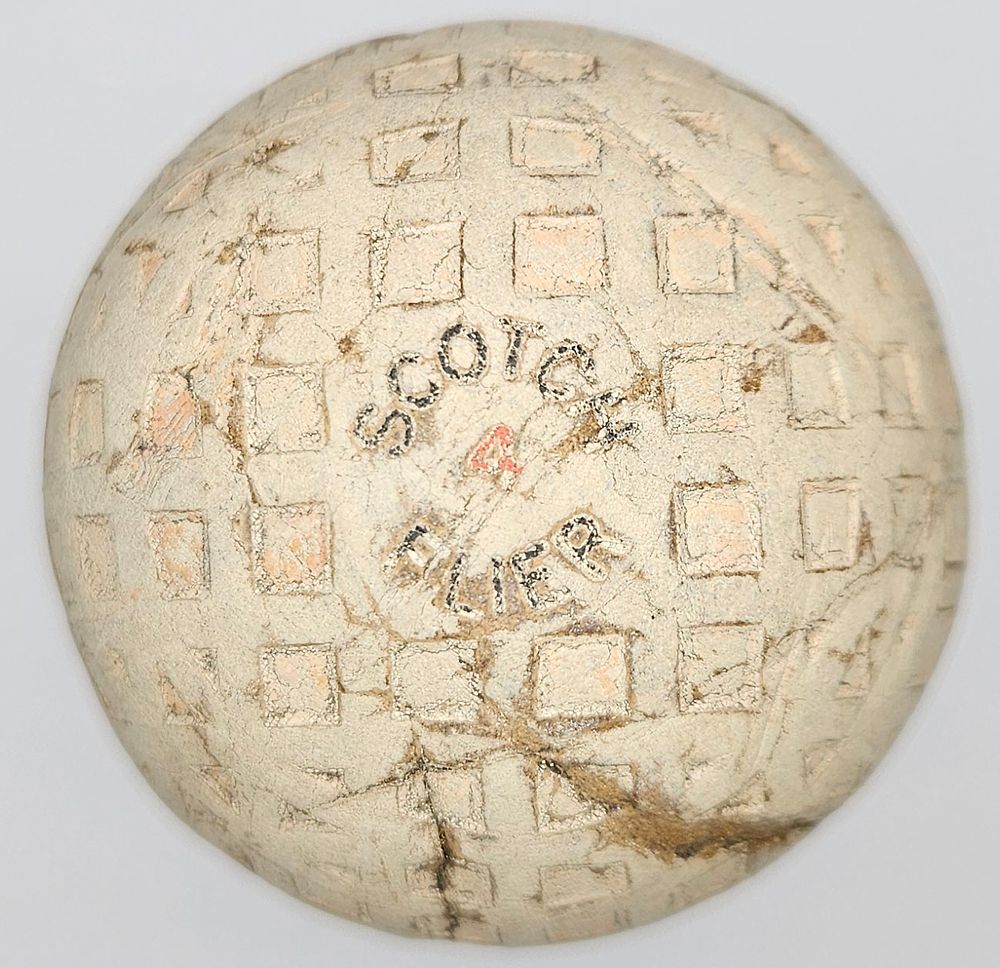 Lot 214: Scotch Flier Mesh Made In England 1920’s Antique Golf Ball