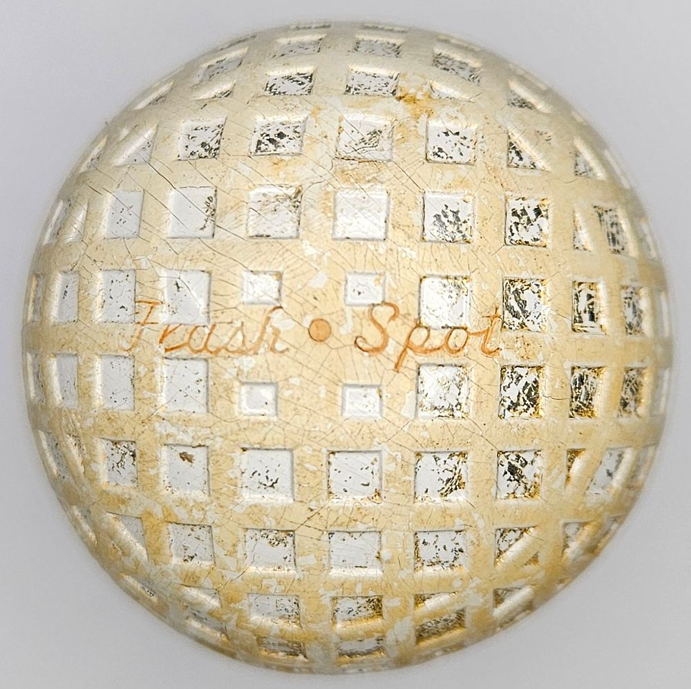 Lot 219: Frash Spot Mesh 1930’s Antique Golf Ball With Original Paint